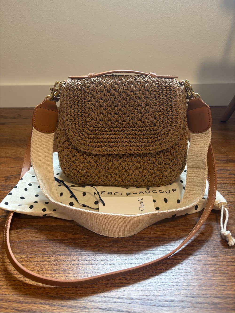 Clare V Palm Twisted Raffia Louis - Never Used - Picture 4 of 6